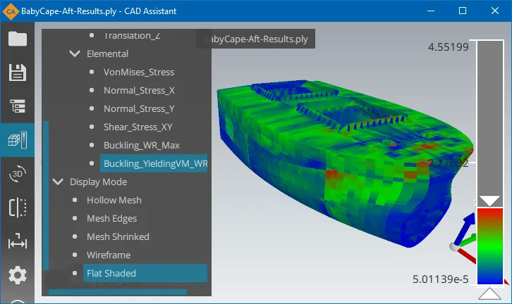 Results of strength analysis of bulk carrier ship (courtesy RINA S.p.A.)