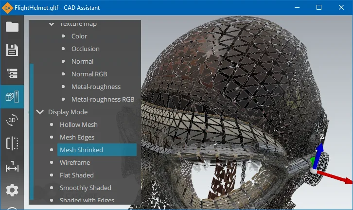 Shrunk mesh presentation in CAD Assistant