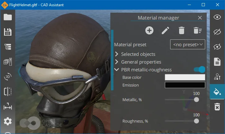 Material editor in CAD Assistant