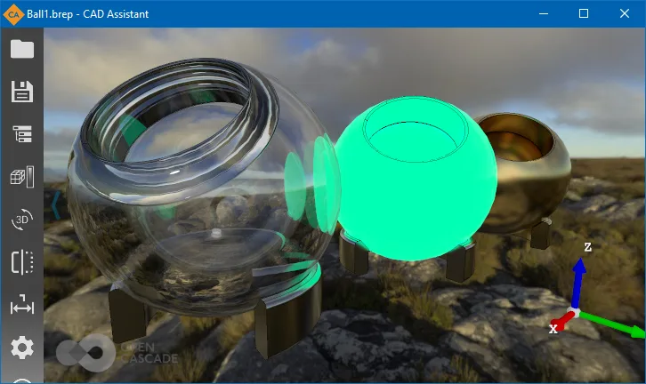 Approximated PBR metal-roughness (above) vs. Path Tracing (below) renderers in CAD Assistant